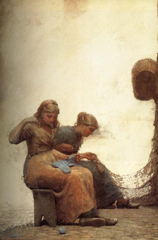 Winslow Homer Net fill Spain oil painting art